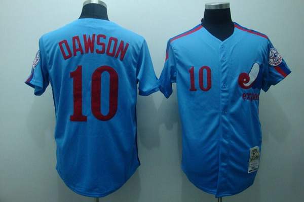 Mitchell and Ness Expos #10 Andre Dawson Stitched Blue Throwback Baseball Jersey