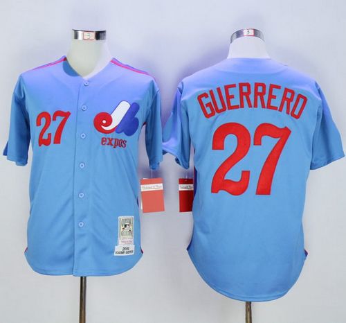 Mitchell and Ness Expos #27 Vladimir Guerrero Blue Stitched Baseball Jersey
