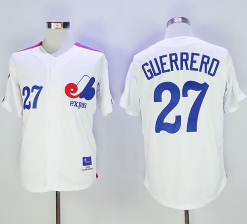 Mitchell And Ness Expos #27 Vladimir Guerrero White Throwback Stitched Baseball Jersey