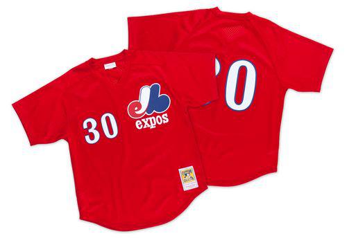 Mitchell And Ness 1989 Expos #30 Tim Raines Red Throwback Stitched Baseball Jersey