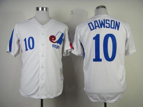 Mitchell And Ness 1982 Expos #10 Andre Dawson White Throwback Stitched Baseball Jersey