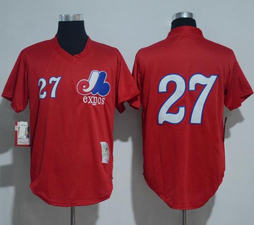 Mitchell And Ness 1989 Expos #27 Vladimir Guerrero Red Throwback Stitched Baseball Jersey