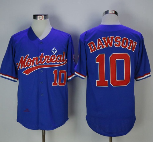 Mitchell And Ness BP Expos #10 Andre Dawson Blue Throwback Stitched Baseball Jersey