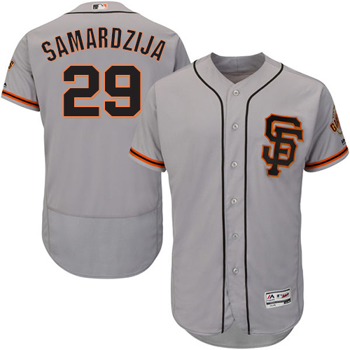 Giants #29 Jeff Samardzija Grey Flexbase Authentic Collection Road 2 Stitched Baseball Jersey