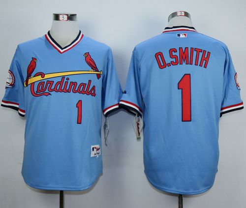 Cardinals #1 Ozzie Smith Blue 1982 Turn Back The Clock Stitched Baseball Jersey