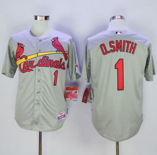 Cardinals #1 Ozzie Smith Grey Cool Base Stitched Baseball Jersey