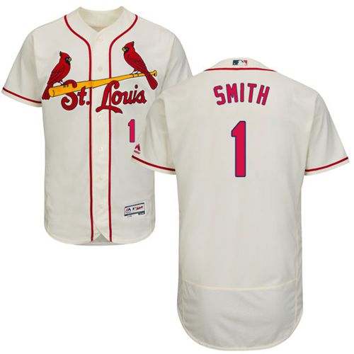 Cardinals #1 Ozzie Smith Cream Flexbase Authentic Collection Stitched Baseball Jersey
