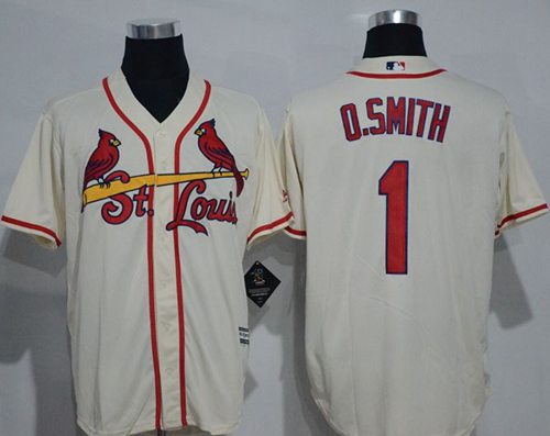 Cardinals #1 Ozzie Smith Cream New Cool Base Stitched Baseball Jersey
