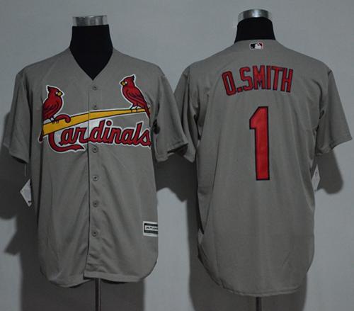 Cardinals #1 Ozzie Smith Grey New Cool Base Stitched Baseball Jersey