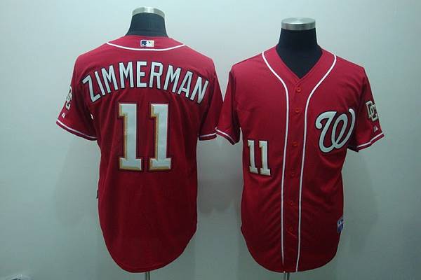 Nationals #11 Zimmerman Ryan Red Stitched Baseball Jersey