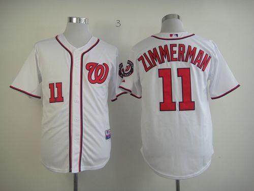 Nationals #11 Zimmerman Ryan White Stitched Baseball Jersey