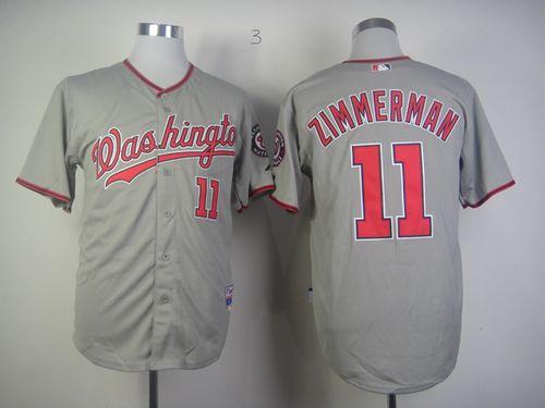 Nationals #11 Zimmerman Ryan Grey Stitched Baseball Jersey