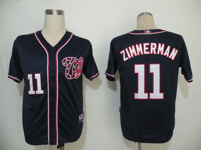 Nationals #11 Ryan Zimmerman Navy Blue Cool Base Stitched Baseball Jersey