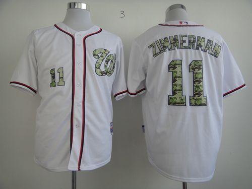 Nationals #11 Ryan Zimmerman White USMC Cool Base Stitched Baseball Jersey