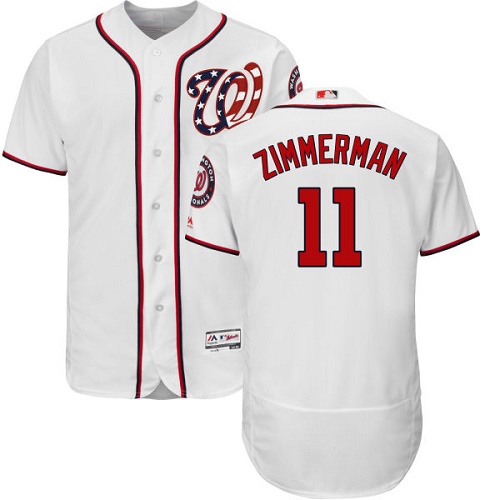Nationals #11 Ryan Zimmerman White Flexbase Authentic Collection Stitched Baseball Jersey