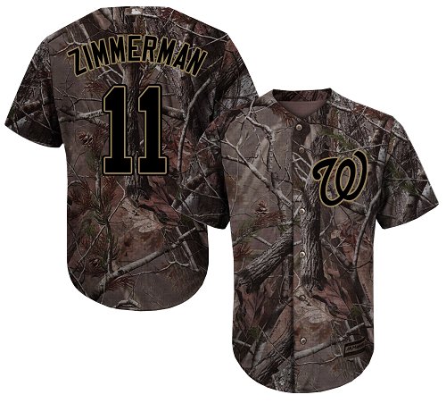 Nationals #11 Ryan Zimmerman Camo Realtree Collection Cool Base Stitched Baseball Jersey