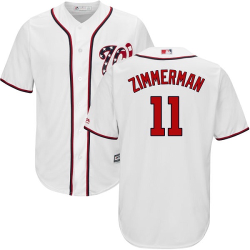 Nationals #11 Ryan Zimmerman White New Cool Base Stitched Baseball Jersey