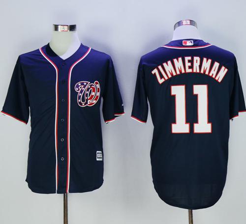 Nationals #11 Ryan Zimmerman Navy Blue New Cool Base Stitched Baseball Jersey