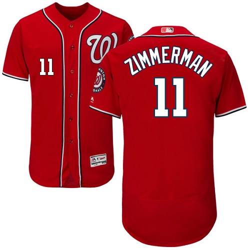 Nationals #11 Ryan Zimmerman Red Flexbase Authentic Collection Stitched Baseball Jersey