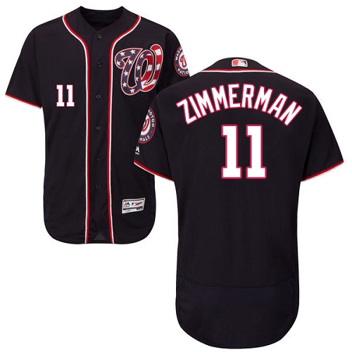 Nationals #11 Ryan Zimmerman Navy Blue Flexbase Authentic Collection Stitched Baseball Jersey