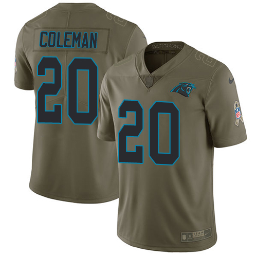Nike Panthers #20 Kurt Coleman Olive Men's Stitched NFL Limited 2017 Salute To Service Jersey