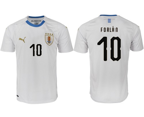 Uruguay #10 Forlan Home Soccer Country Jersey