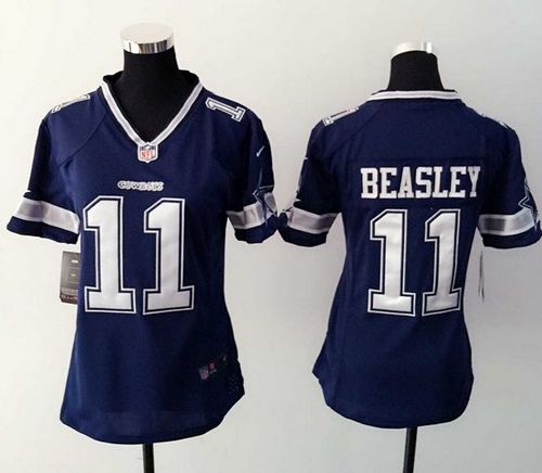 Nike Cowboys #11 Cole Beasley Navy Blue Team Color Women's Stitched NFL Elite Jersey