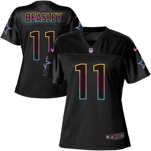 Nike Cowboys #11 Cole Beasley Black Women's NFL Fashion Game Jersey