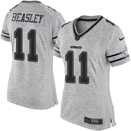 Nike Cowboys #11 Cole Beasley Gray Women's Stitched NFL Limited Gridiron Gray II Jersey
