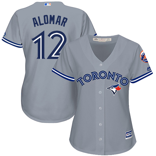 Blue Jays #12 Roberto Alomar Grey Road Women's Stitched Baseball Jersey