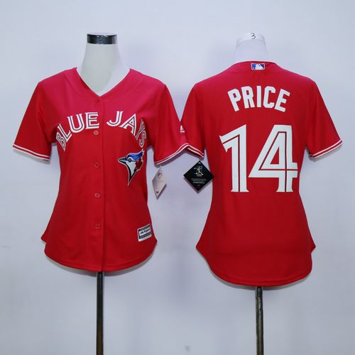 Blue Jays #14 David Price Red Canada Day Women's Stitched Baseball Jersey