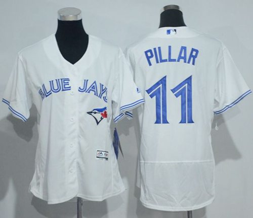 Blue Jays #11 Kevin Pillar White Flexbase Authentic Women's Stitched Baseball Jersey