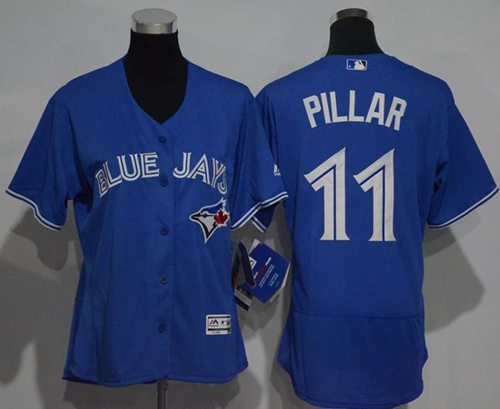 Blue Jays #11 Kevin Pillar Blue Flexbase Authentic Women's Stitched Baseball Jersey