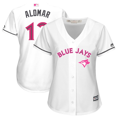 Blue Jays #12 Roberto Alomar White Mother's Day Cool Base Women's Stitched Baseball Jersey