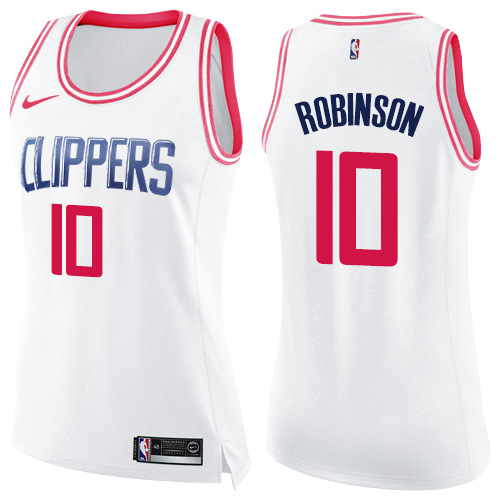 Nike Clippers #13 Jerome Robinson White/Pink Women's NBA Swingman Fashion Jersey