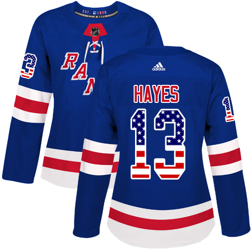 Adidas Rangers #10 J.T. Miller Royal Blue Home Authentic USA Flag Women's Stitched NHL Jersey
