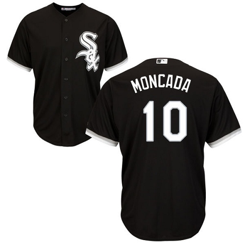 White Sox #10 Yoan Moncada Black Cool Base Stitched Youth Baseball Jersey